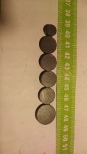 Magnes ferrytowy okrągły płaski fi 10 mm x L 5 mm