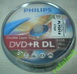 Płyta Philips DVD+R 8x SZPIDEL 10 szt 8,5GB240mi